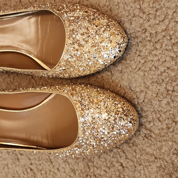 Aquazzura Shoes Aquazzura Firenze Gold Glitter Kitten Heel Ankle